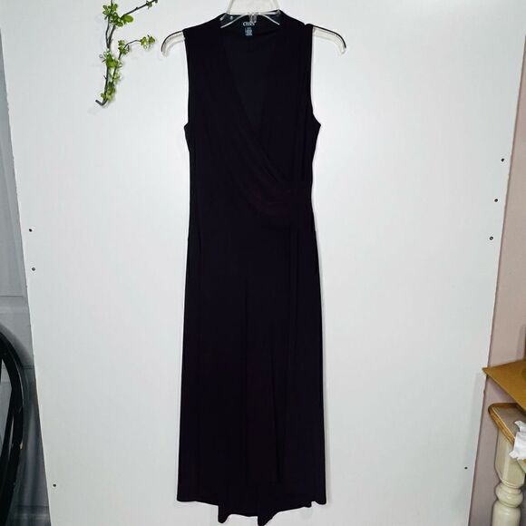Chaps Purple Side Ruched Tank MIDI Long Dress - Picture 1 of 10
